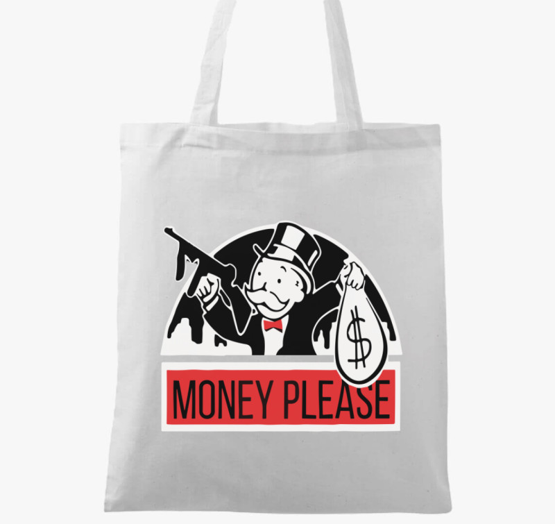 Monopoly Money Please vászontáska — Fehér