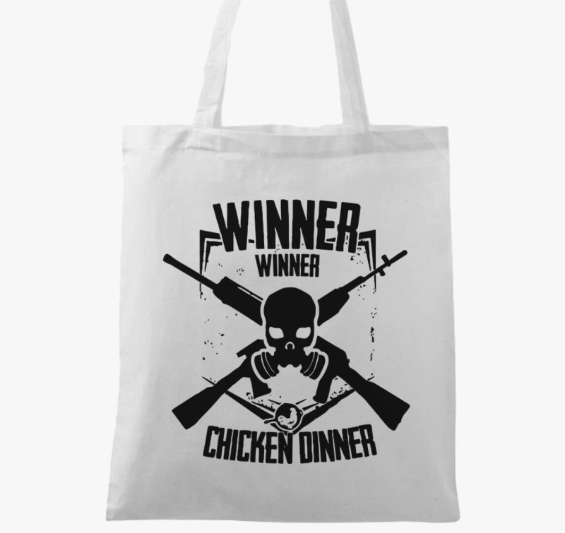 PUBG winner chicken dinner vászontáska — Fehér