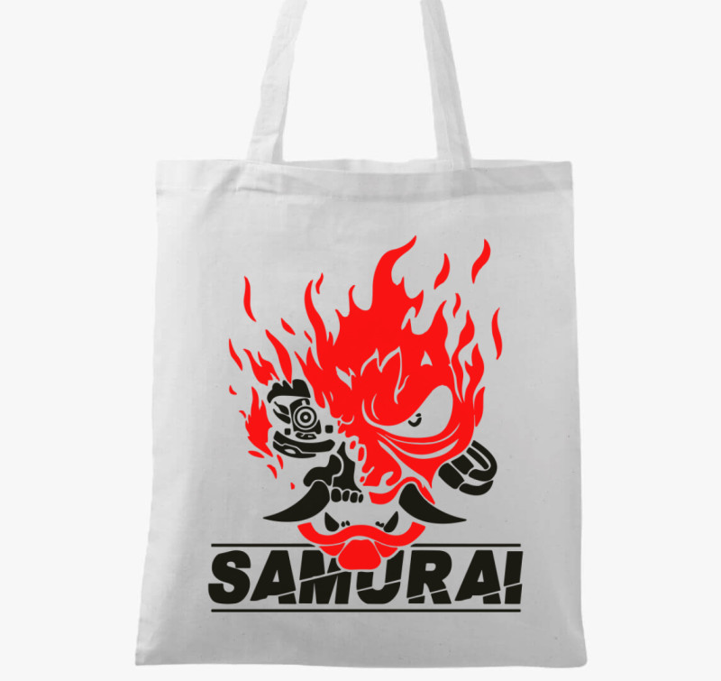 Samurai arc vászontáska — Fehér
