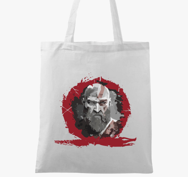 God of war kratos face vászontáska — Fehér
