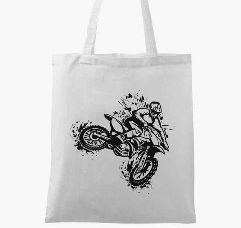 Motoros ugratás vászontáska — Fehér