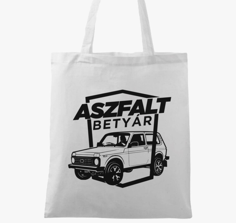 Aszfalt betyár vászontáska — Fehér