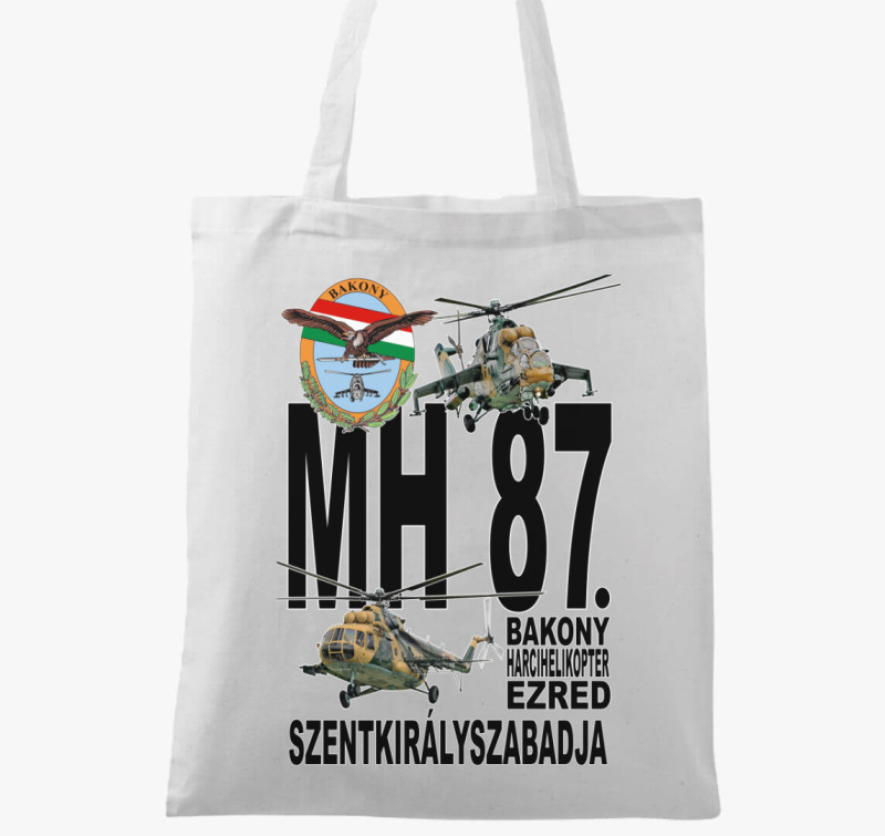 MH 87. Bakony Harcihelikopter Ezred 2 vászontáska — Fehér
