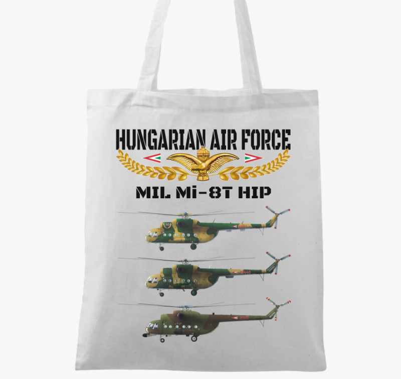 Aranysas Mi-8 vászontáska — Fehér