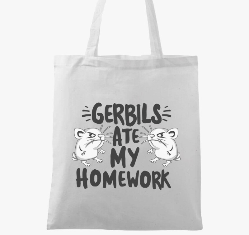 Gerbils ate homework vászontáska — Fehér