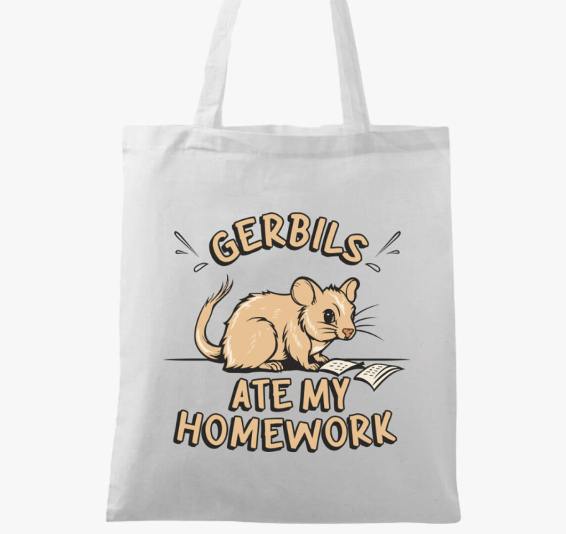 Gerbil homework vászontáska — Fehér