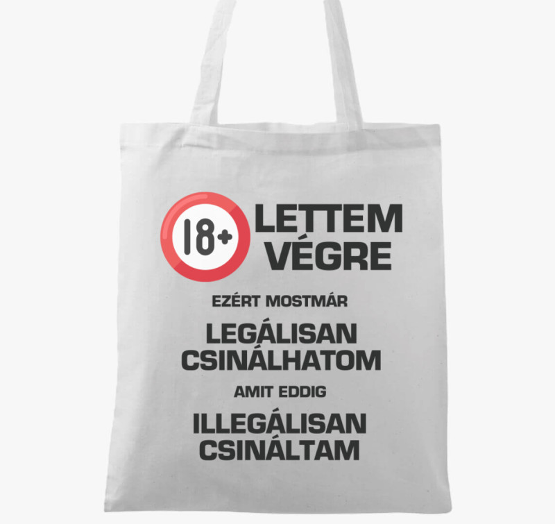 18 éves születésnapi vászontáska — Fehér