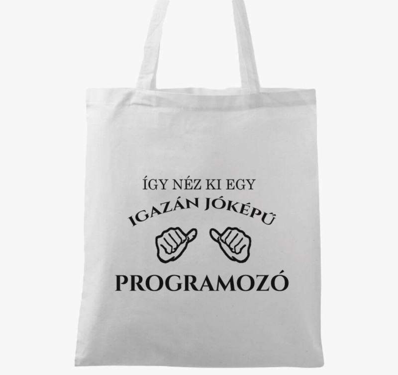 Jóképű programozó vászontáska  — Fehér
