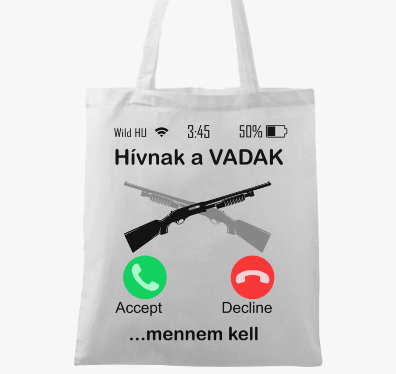 Hívnak a vadak puska vászontáska — Fehér