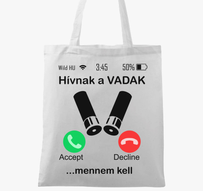 Hívnak a vadak töltény vászontáska — Fehér