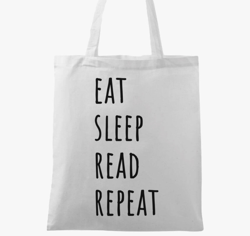 Eat Sleep Read vászontáska — Fehér
