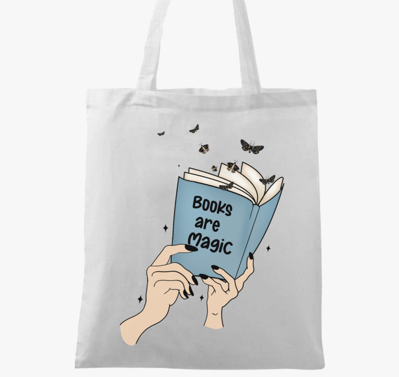Books are magic vászontáska — Fehér