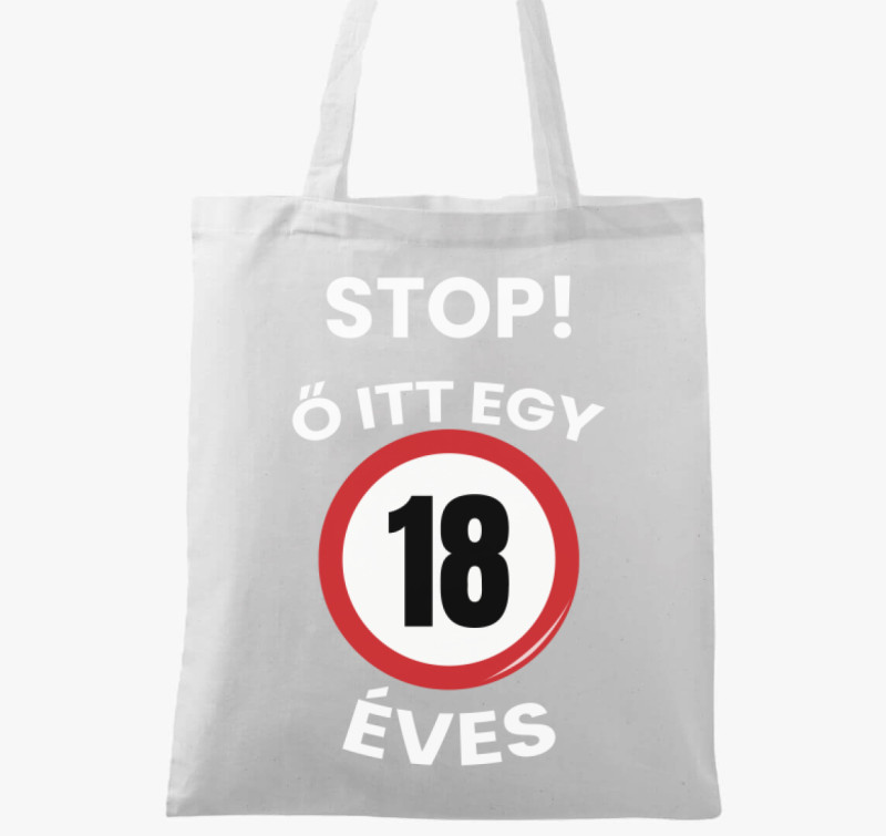 Stop! Ő itt egy 18 éves vászontáska (beírható évszámmal!) — Fehér