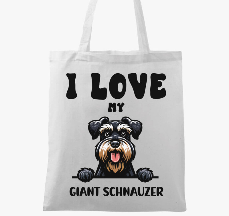 I love my giant schnauzer vászontáska — Fehér