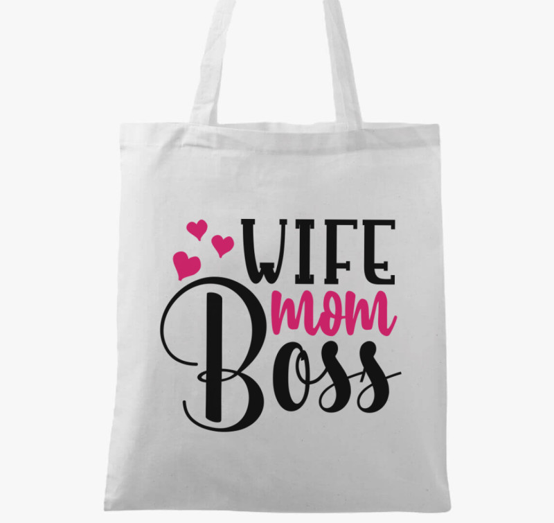 Wife mom vászontáska — Fehér