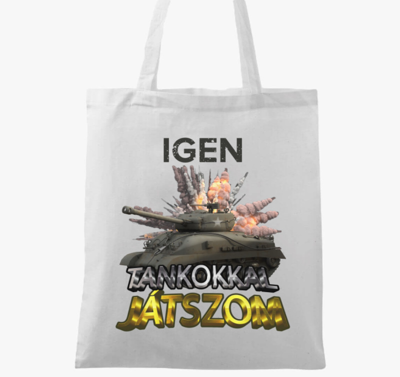 Igen tankokkal játszom vászontáska — Fehér