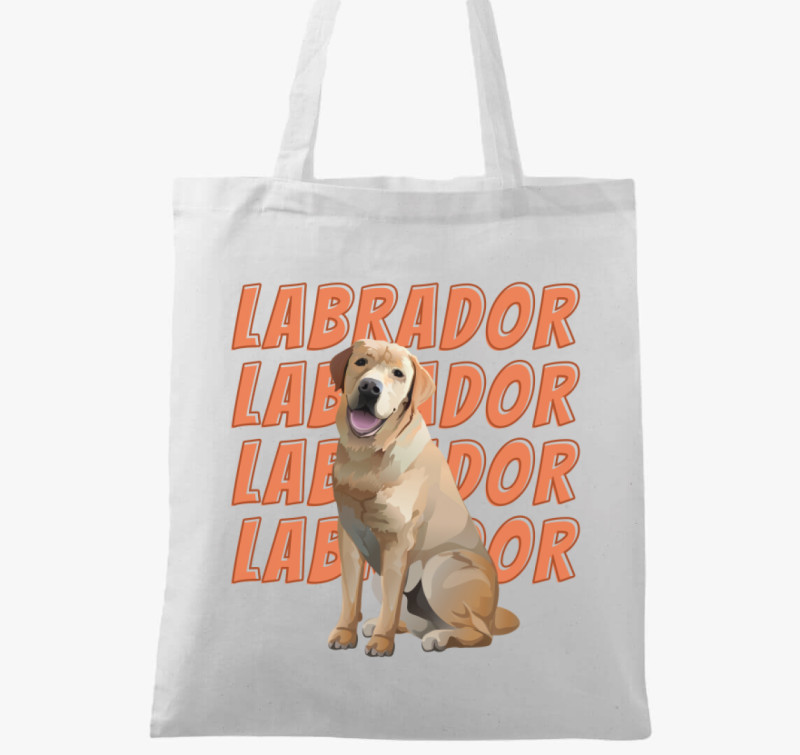 Labrador mintás vászontáska — Fehér