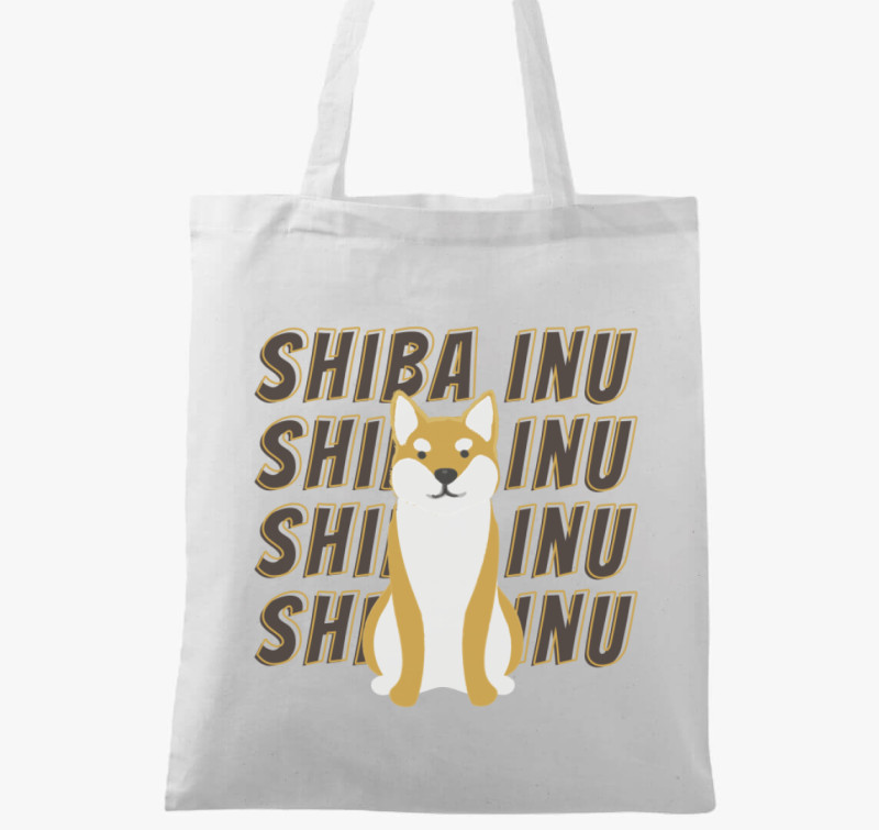 Shiba inu mintás vászontáska — Fehér