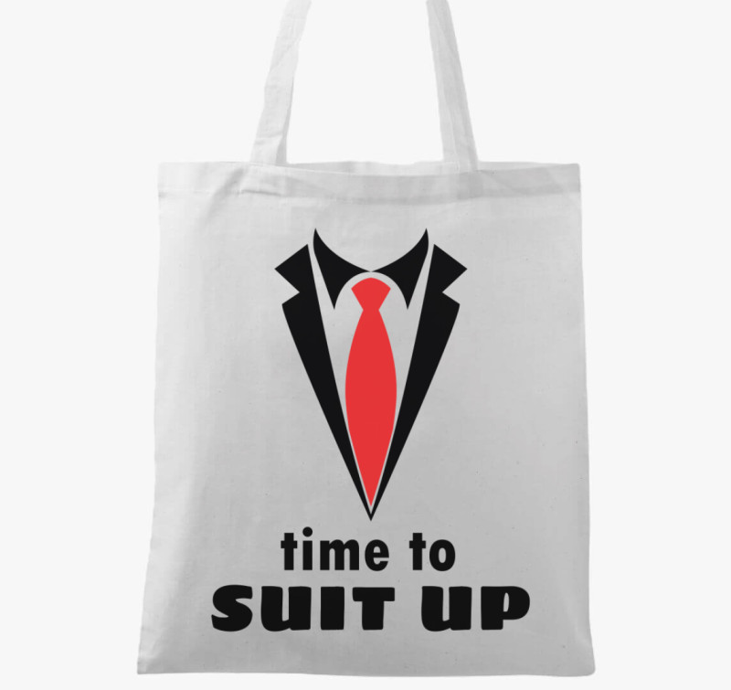 Time to SUIT UP vászontáska — Fehér