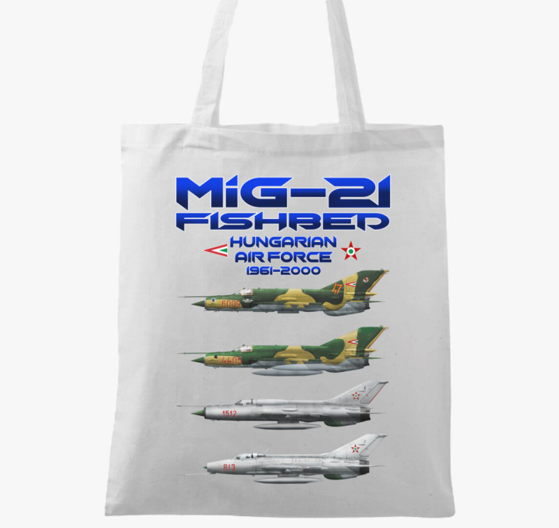 MiG-21 emlék vászontáska — Fehér