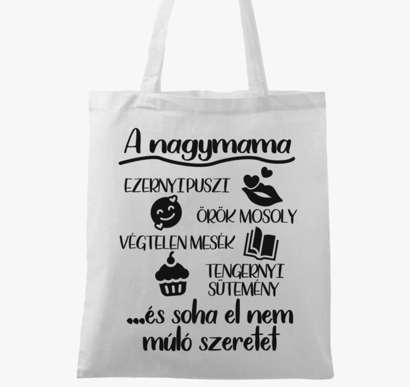 A nagymamák szeretete vászontáska — Fehér