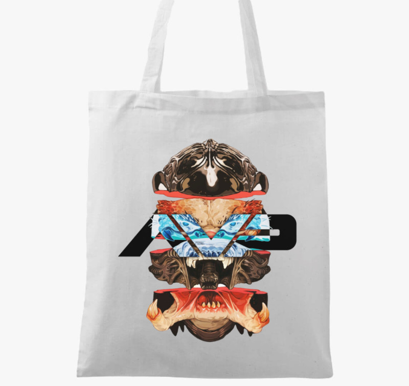 Alien vs Predator karakterek vászontáska — Fehér
