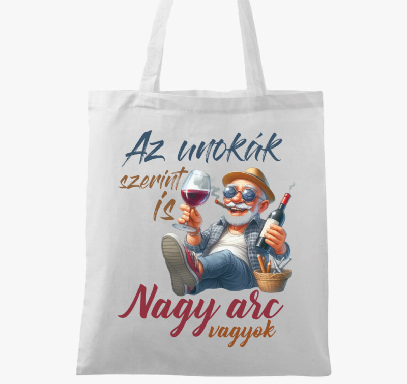 Nagy arc vagyok vászontáska — Fehér