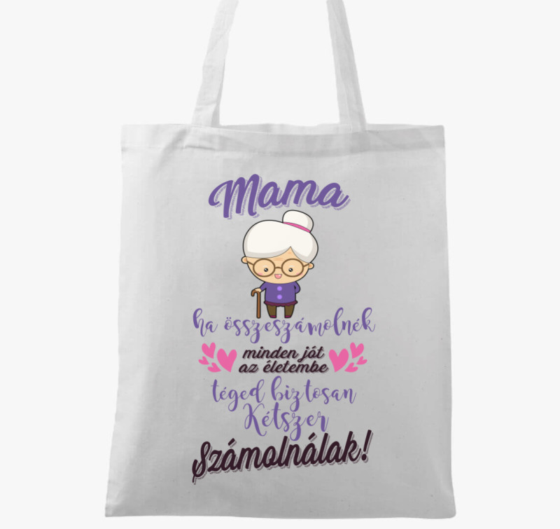 Mama számolós vászontáska — Fehér