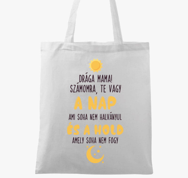 Mama a Nap és a Hold vászontáska — Fehér