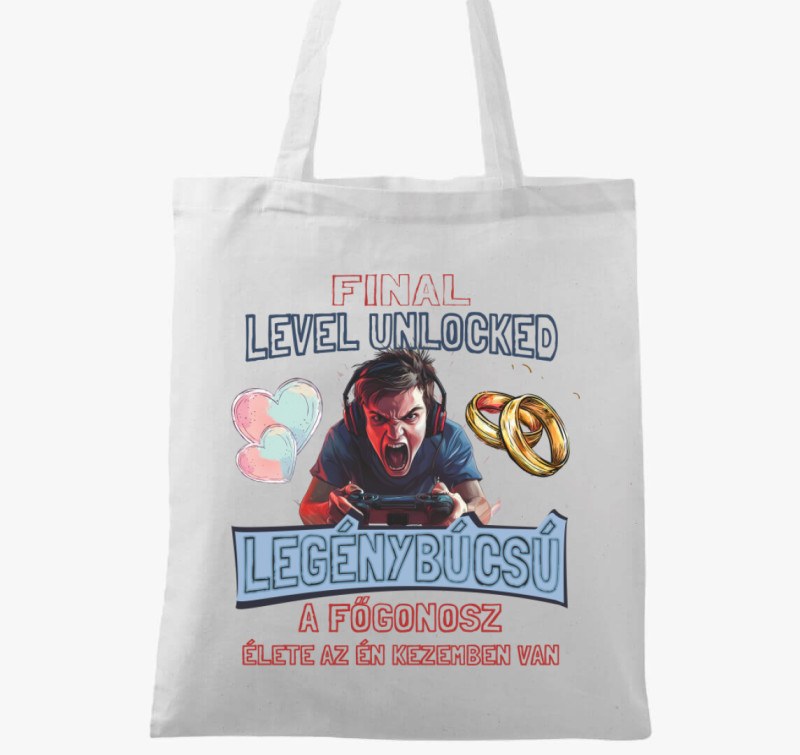 Final Level Unlocked vászontáska — Fehér