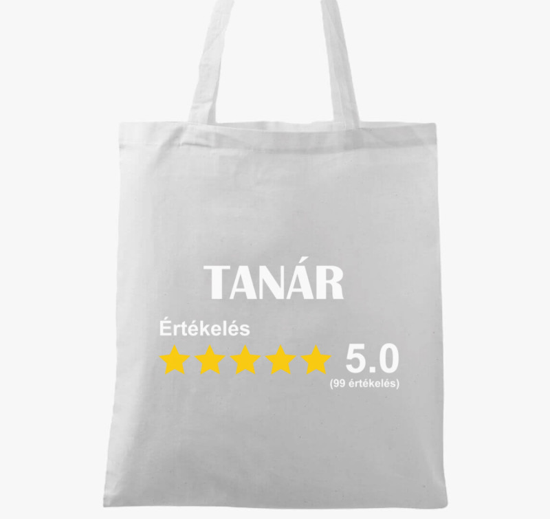 Tanár értékelős vászontáska — Fehér