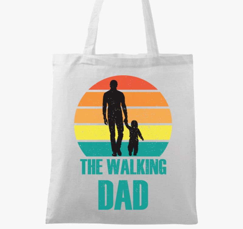 The walking dad mintás vászontáska — Fehér
