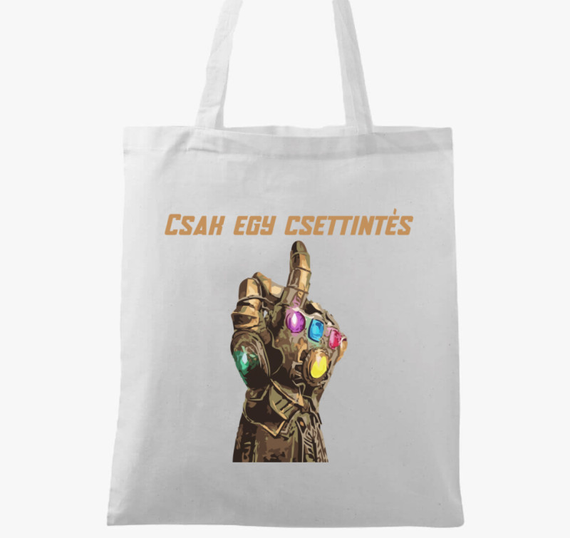 Csak egy csettintés Thanos kesztyűje vászontáska — Fehér