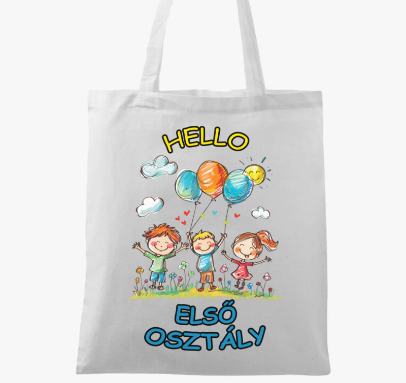 Hello első osztály vászontáska — Fehér