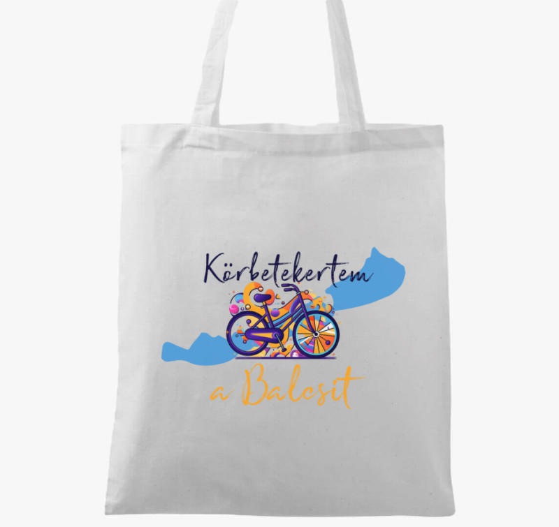 Körbetekerem a Balatont vászontáska — Fehér