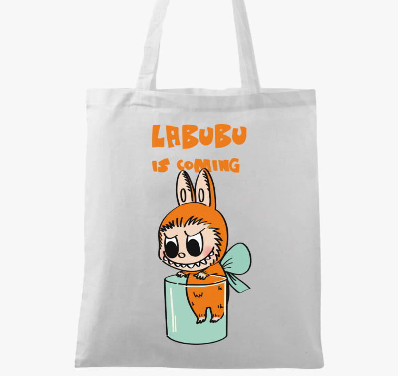 Labubu érkezik vászontáska — Fehér