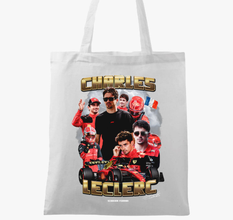 Charles Leclerc Válogatás vászontáska — Fehér