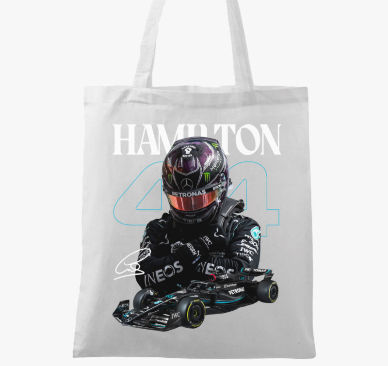 Lewis Hamilton Mercedes vászontáska — Fehér