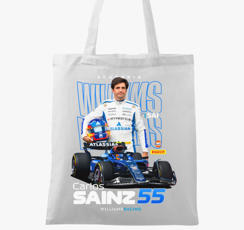 Carlos Sainz Williams vászontáska — Fehér