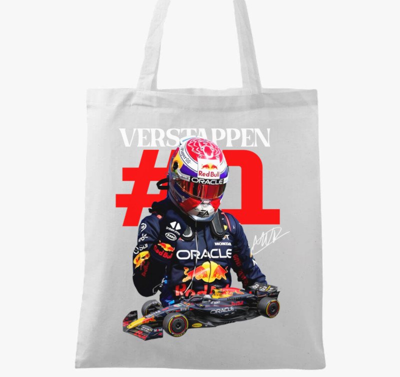Max Verstappen Első vászontáska — Fehér