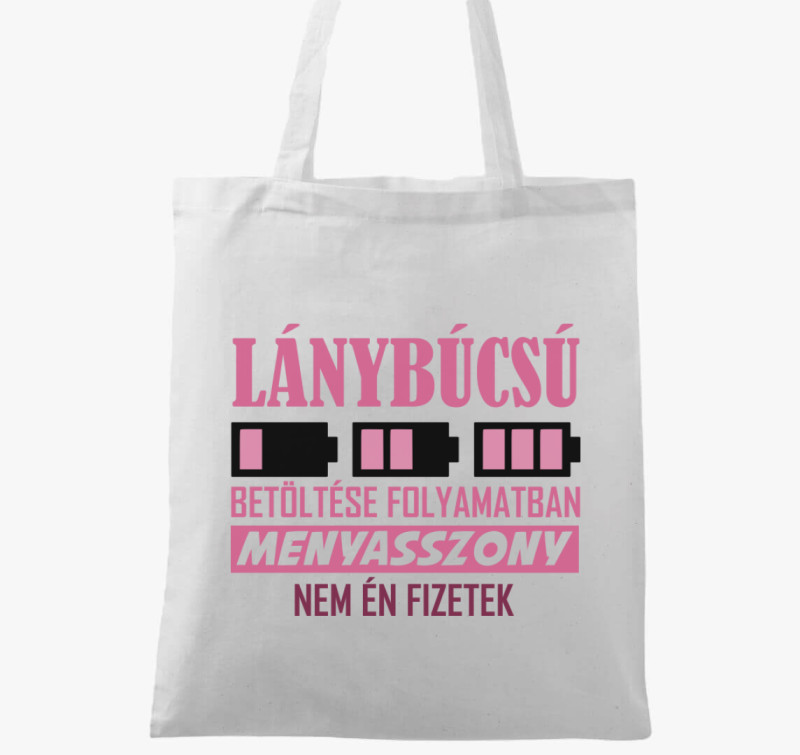 Lánybúcsú betöltése folyamatban Menyasszonynak vászontáska — Fehér