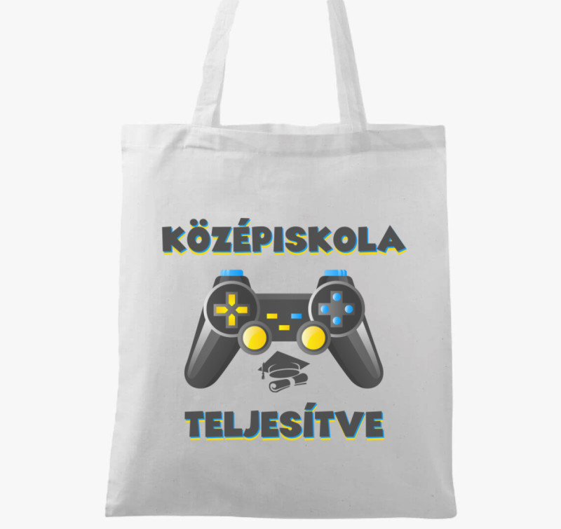 Középiskola teljesítve vászontáska — Fehér