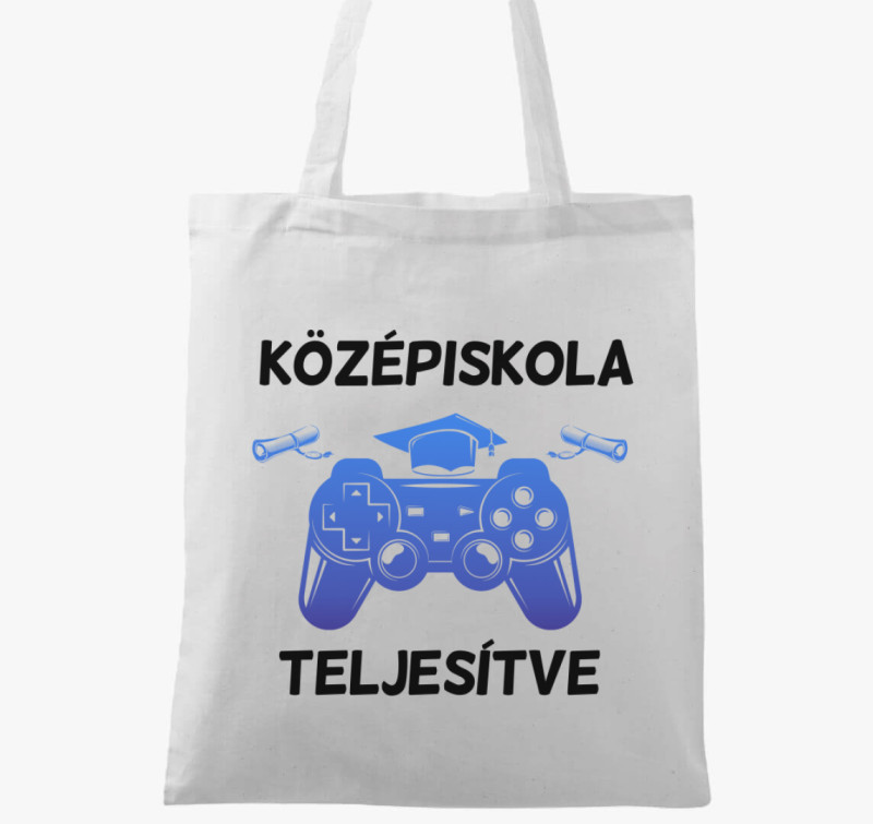 Középiskola teljesítve gamer vászontáska — Fehér