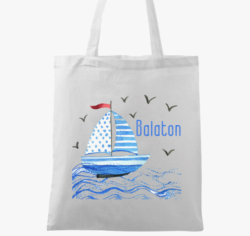 Vitorlás Balaton vászontáska — Fehér