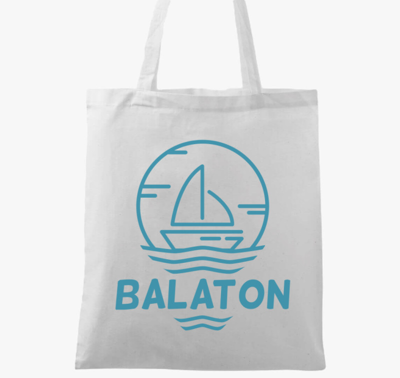 Világoskék Balaton vászontáska — Fehér