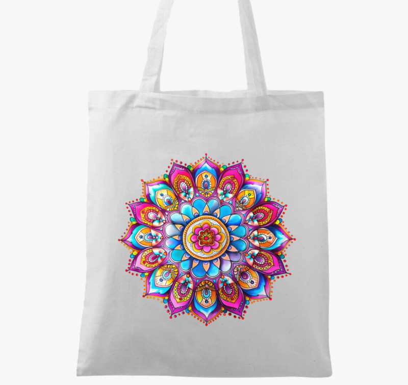 Mandala jel vászontáska — Fehér