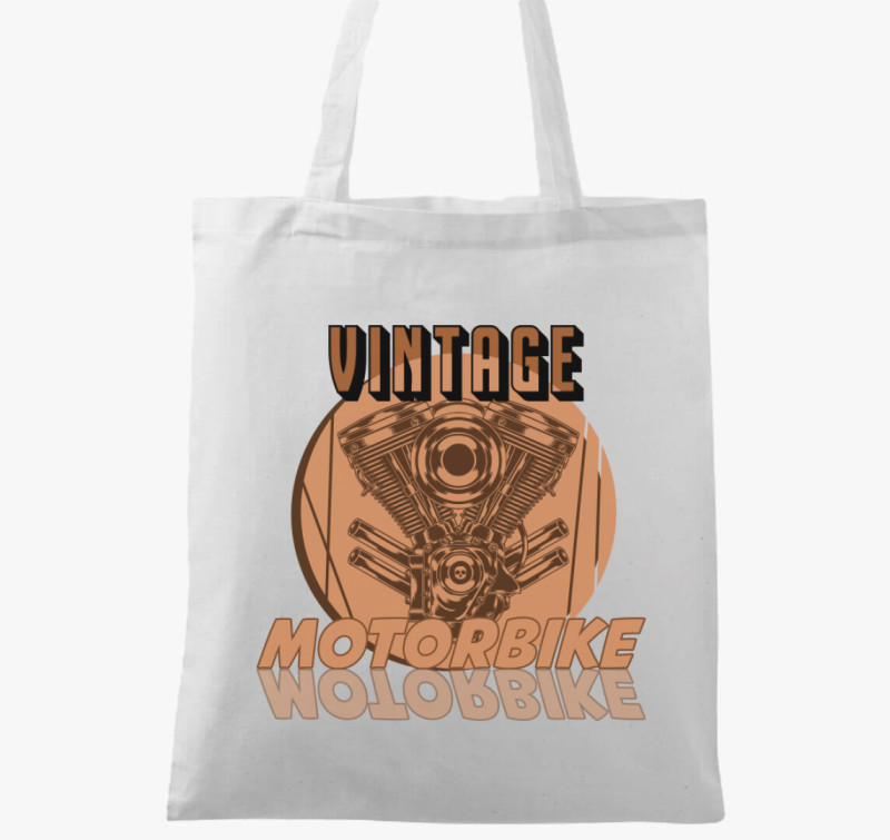 Vintage Motorbike mintás vászontáska — Fehér