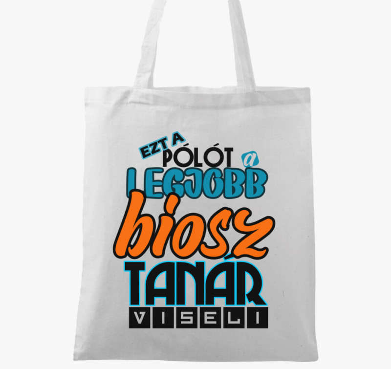 Biosz tanár vászontáska — Fehér