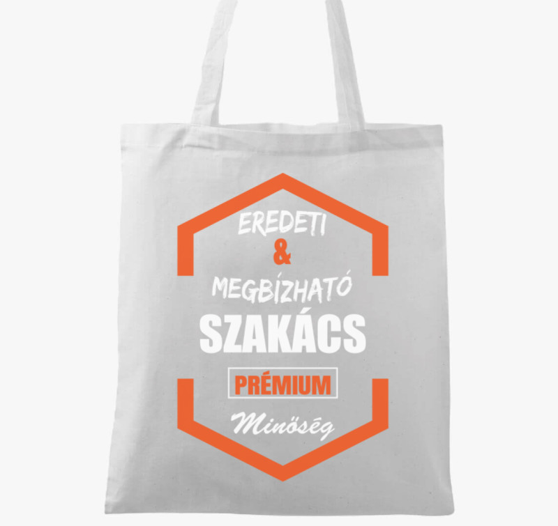 Eredeti és megbízható szakács prémium minőség vászontáska — Fehér