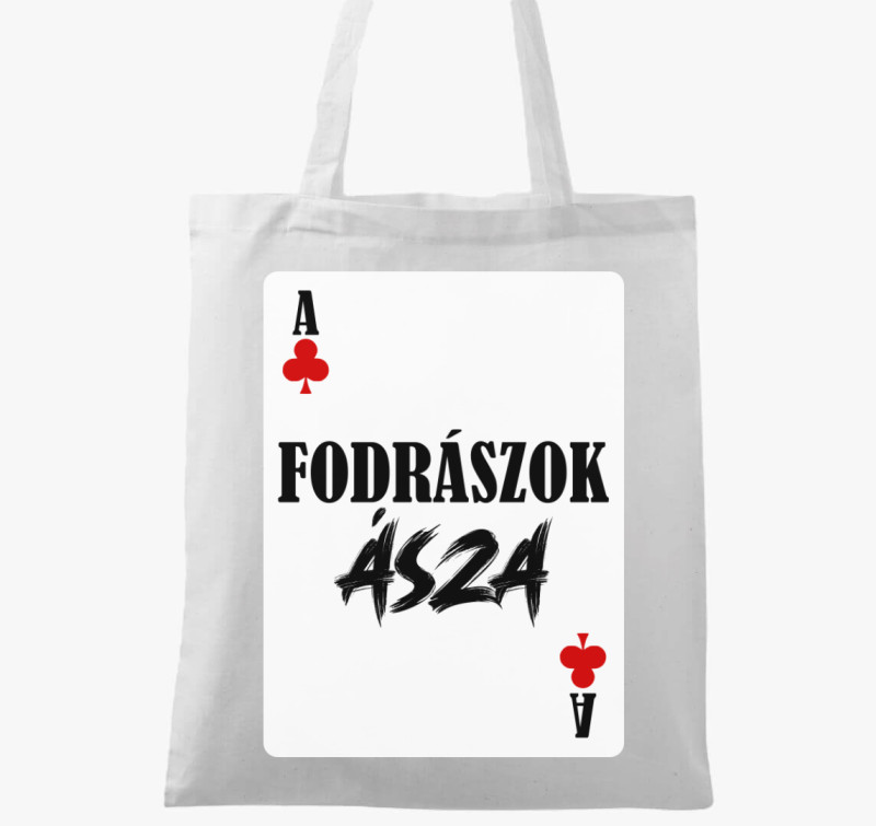 Fodrászok ásza kártyás vászontáska — Fehér